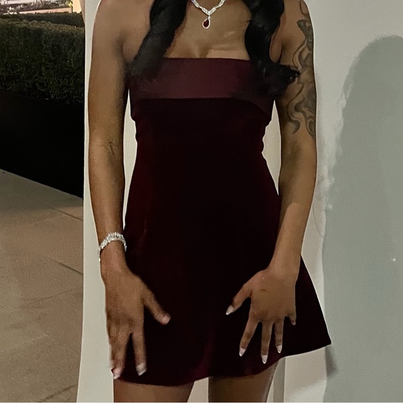 White Fox Boutique Burgundy Mini Dress - Picture 5 of 7